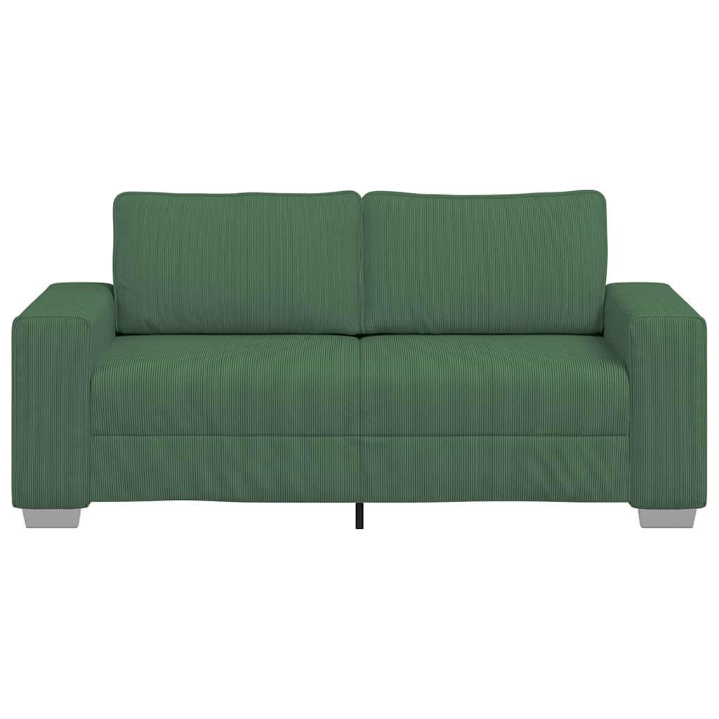 Zweisitzer-Sofa Dunkelgrün 140 cm Cordstoff