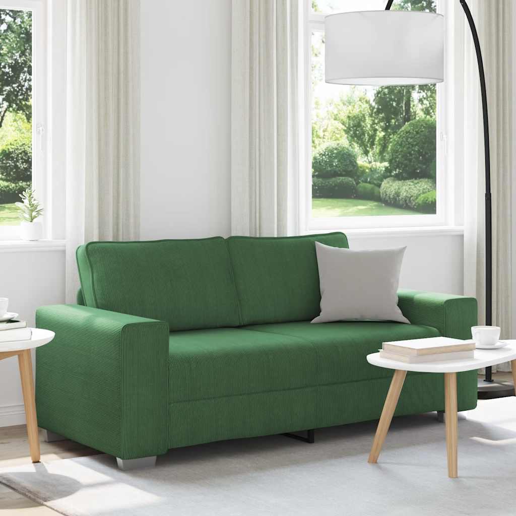 Zweisitzer-Sofa Dunkelgrün 140 cm Cordstoff