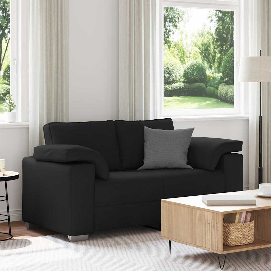Zweisitzer-Sofa Schwarz 160 cm Stoff