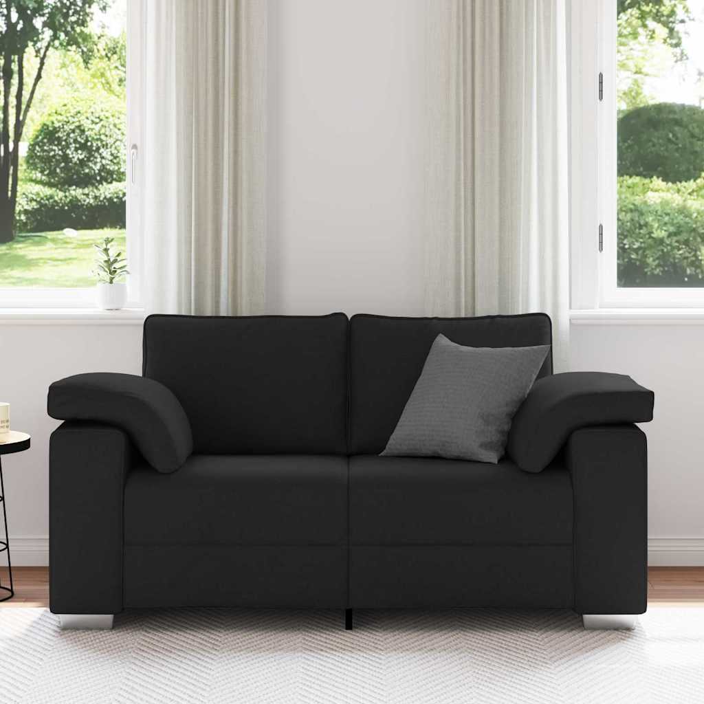 Zweisitzer-Sofa Schwarz 160 cm Stoff