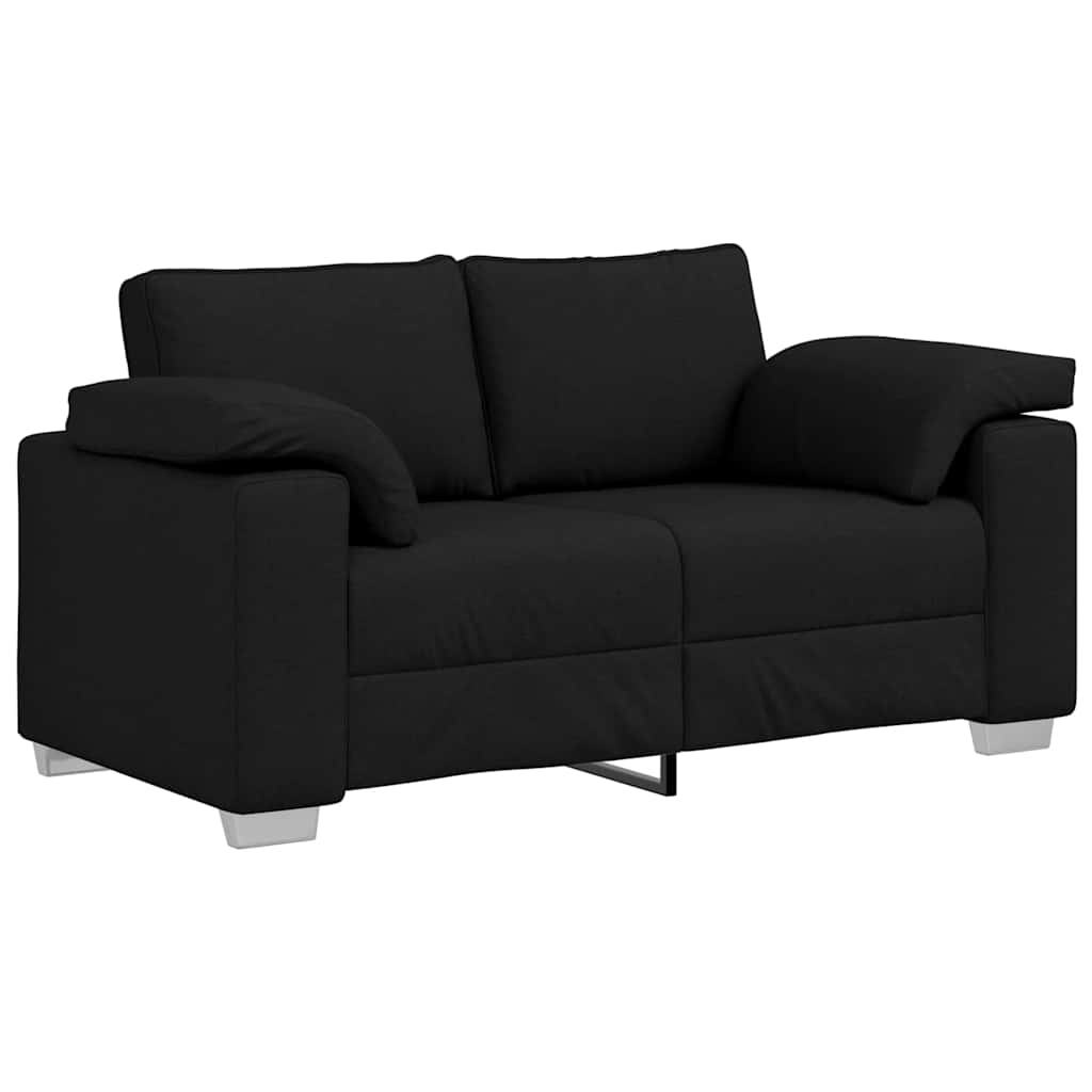 Zweisitzer-Sofa Schwarz 160 cm Stoff