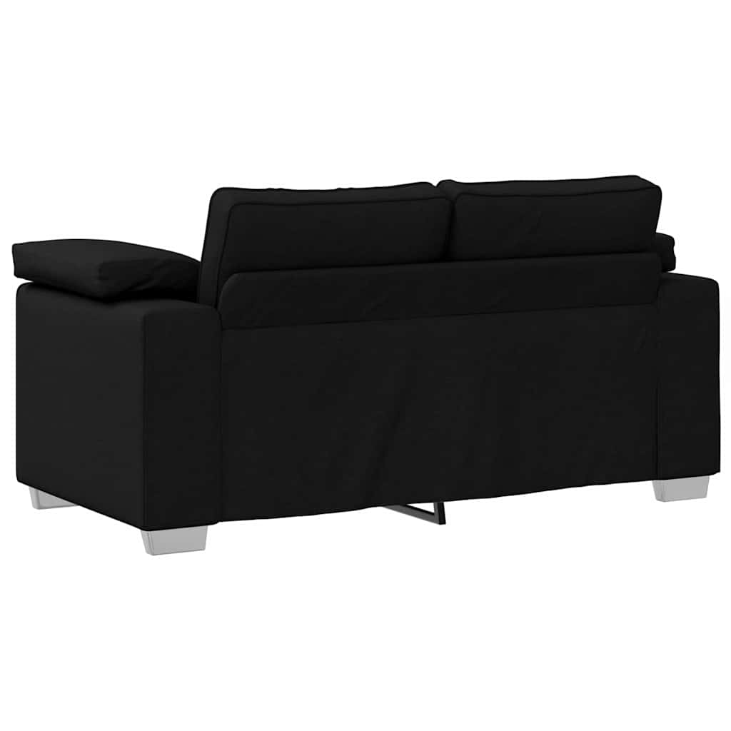 Zweisitzer-Sofa Schwarz 160 cm Stoff