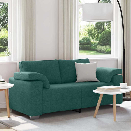 Sofa mit Kissen Dunkelgrün 180 x 77 x 82 cm Stoff