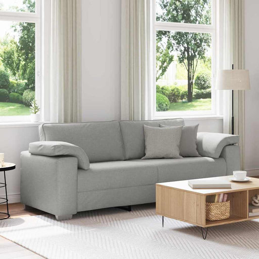 Sofa mit Kissen Wolken-Grau 219 x 77 x 82 cm Stoff