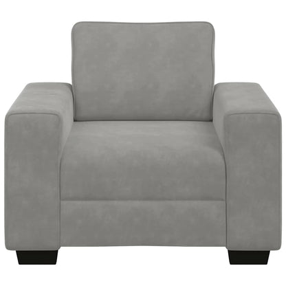 Sessel Hellgrau 100x77x82 cm Samt
