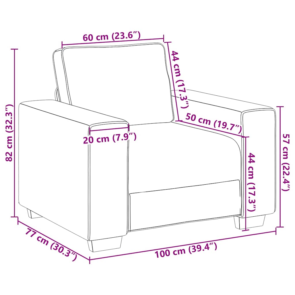 Sessel Hellgrau 100x77x82 cm Samt