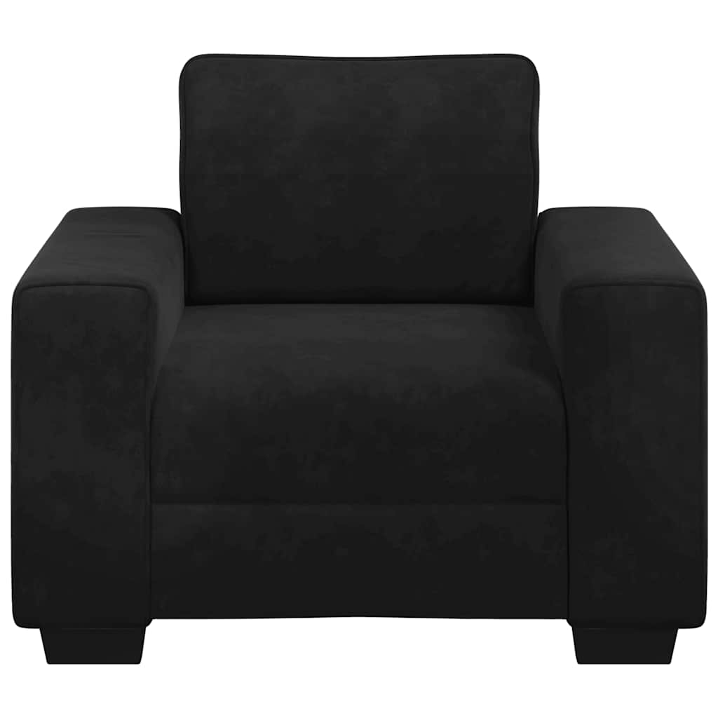 Fauteuil en velours noir 60 cm
