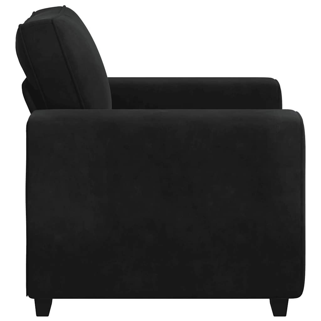 Fauteuil en velours noir 60 cm