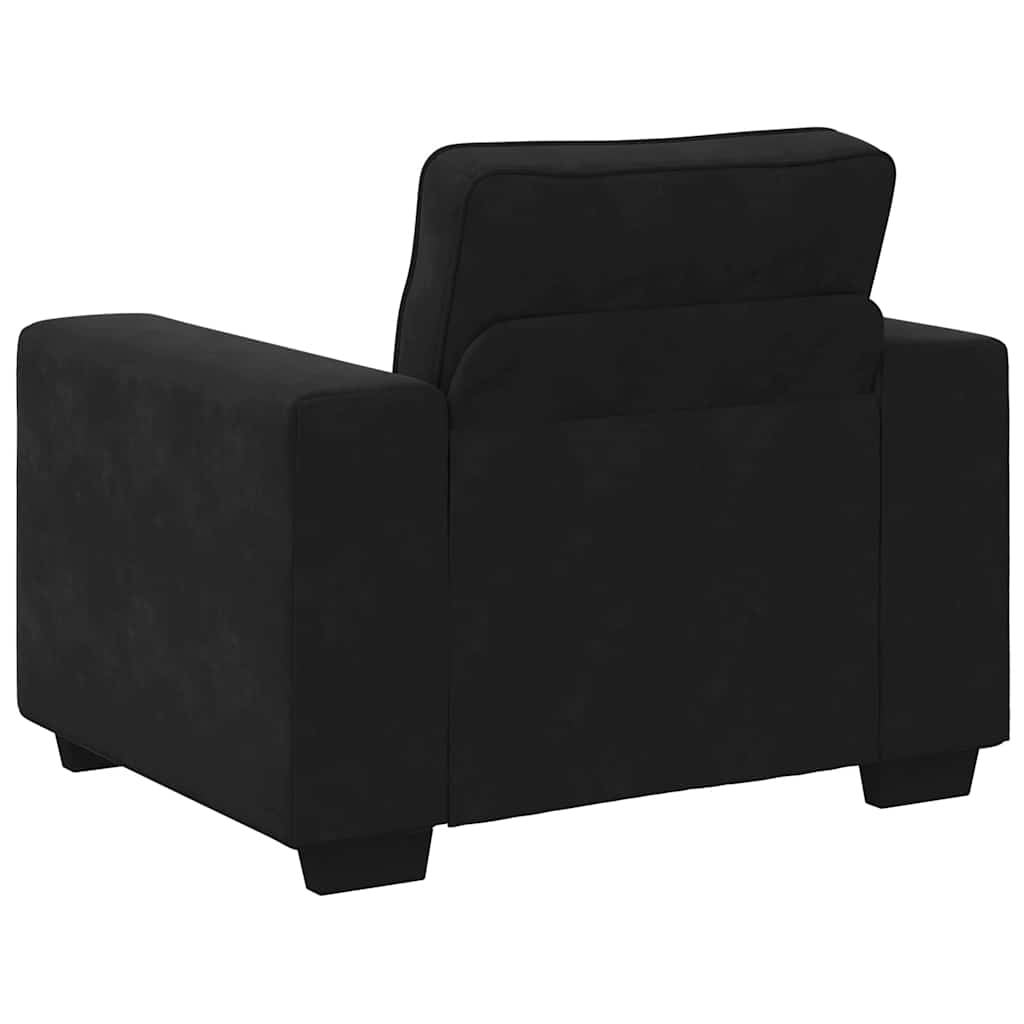 Fauteuil en velours noir 60 cm