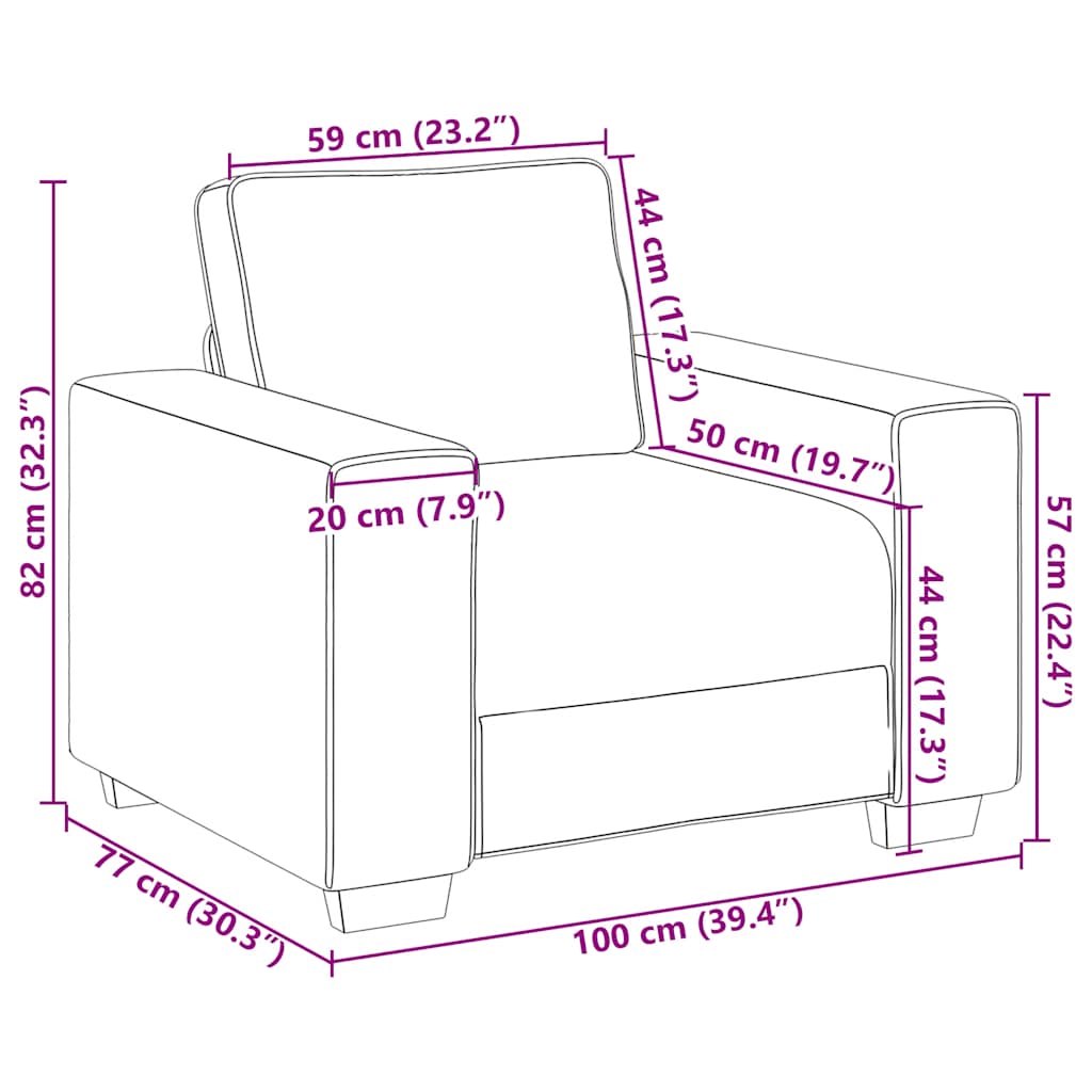 Fauteuil en velours noir 60 cm
