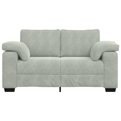 Zweisitzer-Sofa Hellgrau 160x77x82 cm Samt