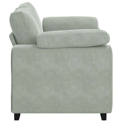 Zweisitzer-Sofa Hellgrau 160x77x82 cm Samt