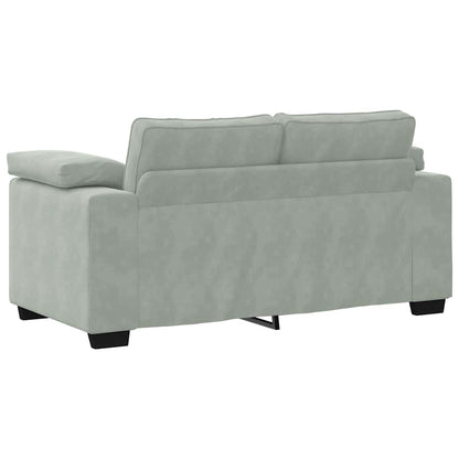 Zweisitzer-Sofa Hellgrau 160x77x82 cm Samt