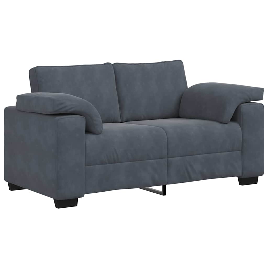 Zweisitzer-Sofa Dunkelgrau 160x77x82 cm Samt
