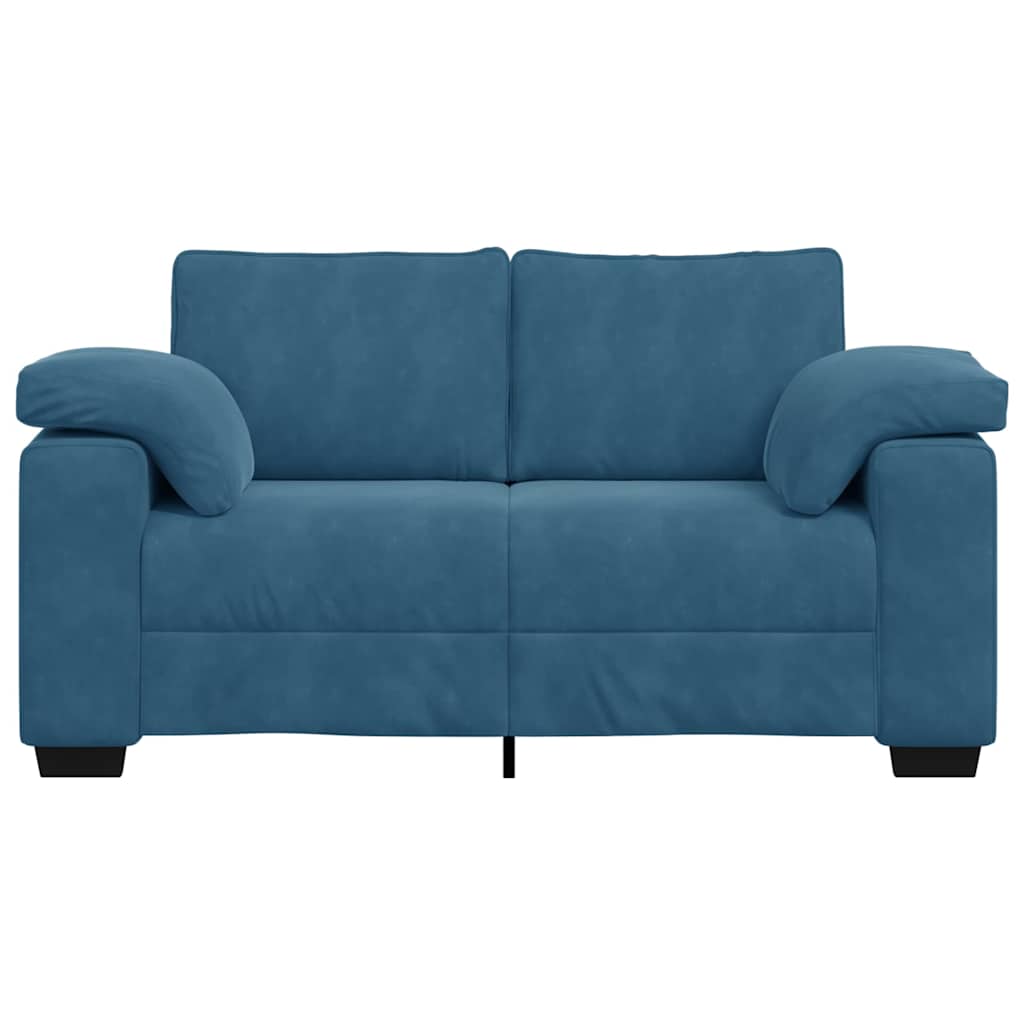 Zweisitzer-Sofa Blau 120 cm Samt