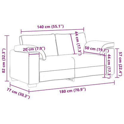 Zweisitzer-Sofa Schwarz 180x77x82 cm Samt