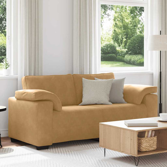 Zweisitzer-Sofa Braun 140 cm Samt