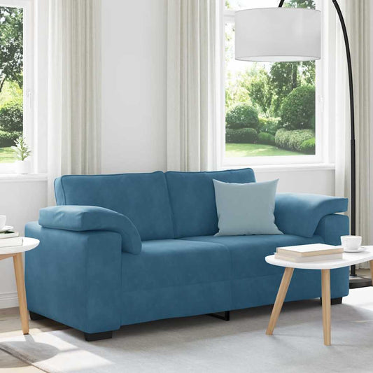 Zweisitzer-Sofa Blau 140 cm Samt