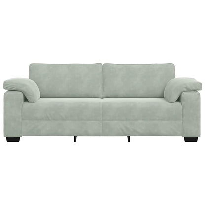 3-Sitzer-Sofa Hellgrau 220x77x82 cm Samt