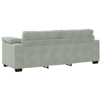 3-Sitzer-Sofa Hellgrau 220x77x82 cm Samt
