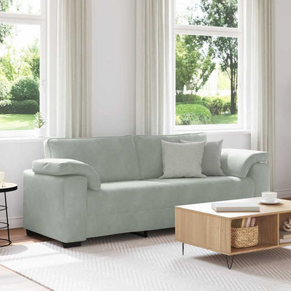 3-Sitzer-Sofa Hellgrau 220x77x82 cm Samt