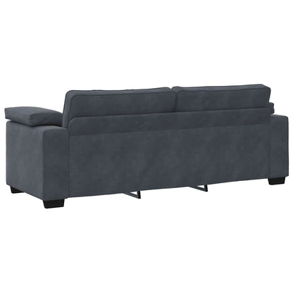 3-Sitzer-Sofa Dunkelgrau 220x77x82 cm Samt