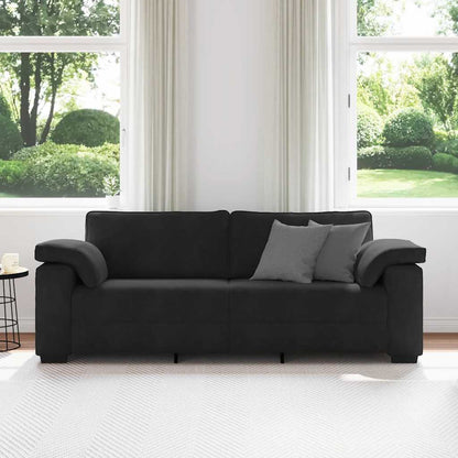 3-Sitzer-Sofa Schwarz 220x77x82 cm Samt