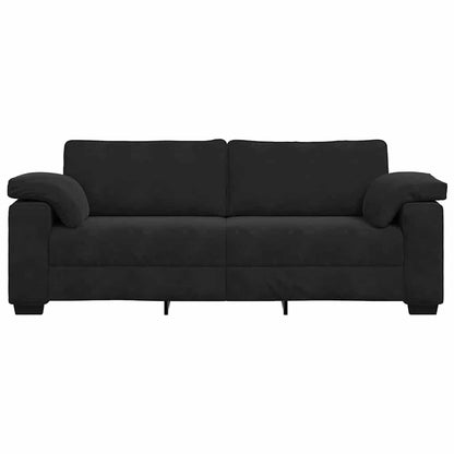 3-Sitzer-Sofa Schwarz 220x77x82 cm Samt