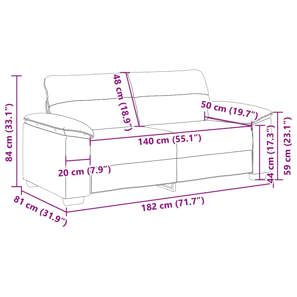 2-Sitzer-Sofa Dunkelgrau 180x81x84 cm Stoff