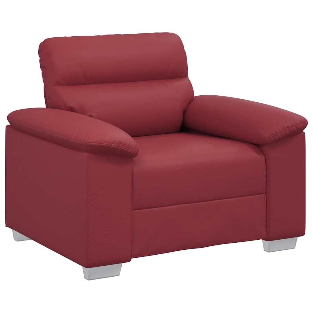 Fauteuil rouge vin 60 cm simili cuir