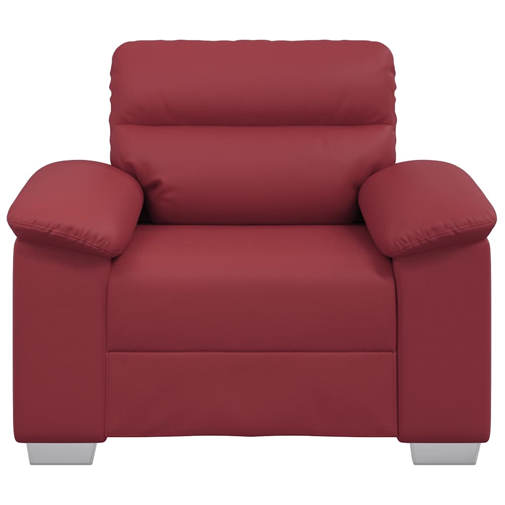 Fauteuil rouge vin 60 cm simili cuir