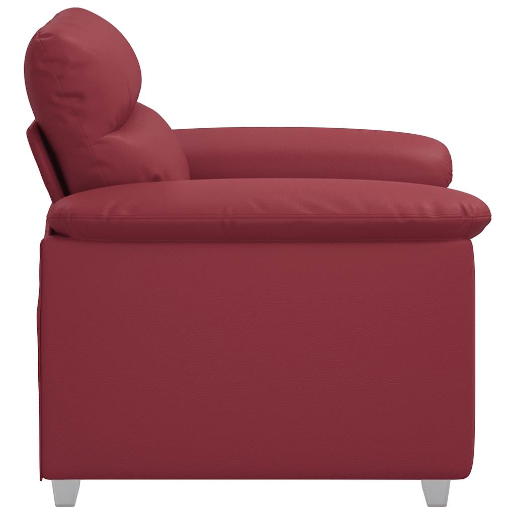 Fauteuil rouge vin 60 cm simili cuir