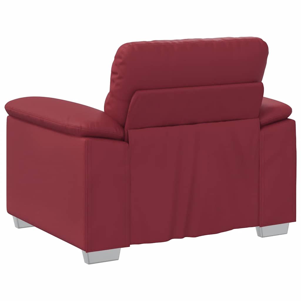 Fauteuil rouge vin 60 cm simili cuir