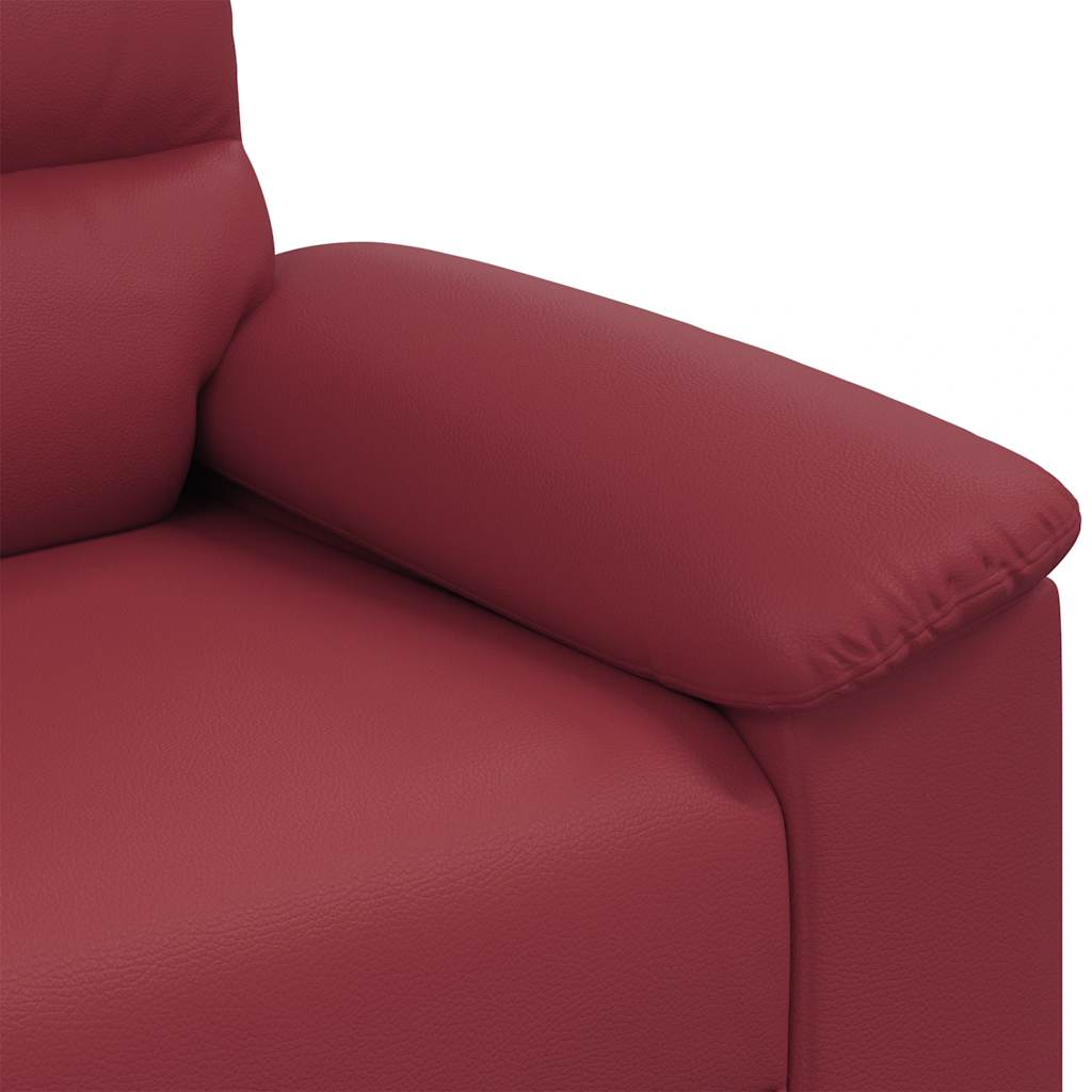 Fauteuil rouge vin 60 cm simili cuir