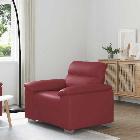 Fauteuil rouge vin 60 cm simili cuir