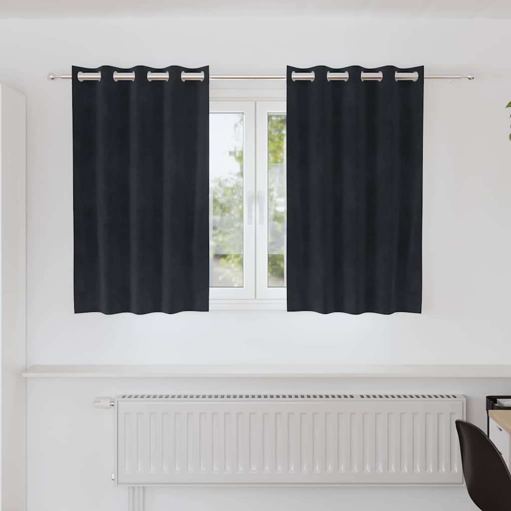 Verdunkelungsvorhänge 2 stk. Schwarz 140 x 140 cm Samt