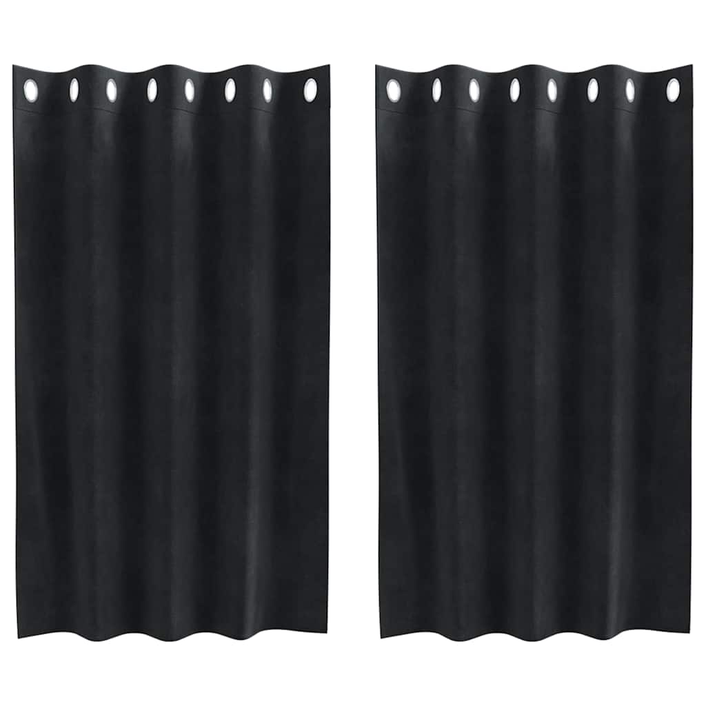 Verdunkelungsvorhänge 2 Stk. Schwarz 140 x 140 cm Samt