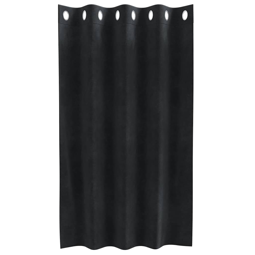 Verdunkelungsvorhänge 2 stk. Schwarz 140 x 140 cm Samt