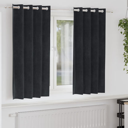 Vorhänge 2 stk. Schwarz 140 x 175 cm Samt