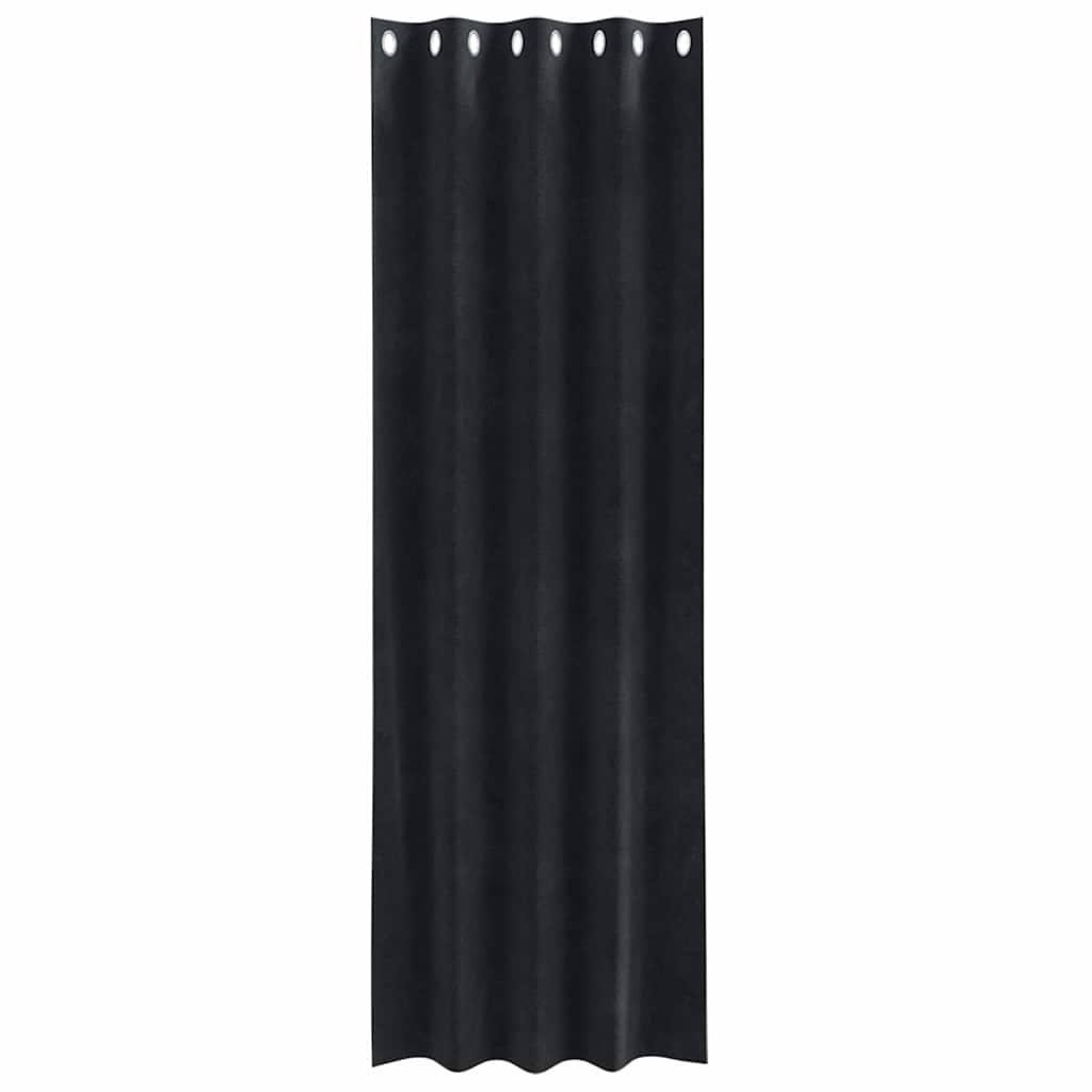 Verdunkelungsvorhänge 2 stk. Schwarz 140 x 225 cm Samt