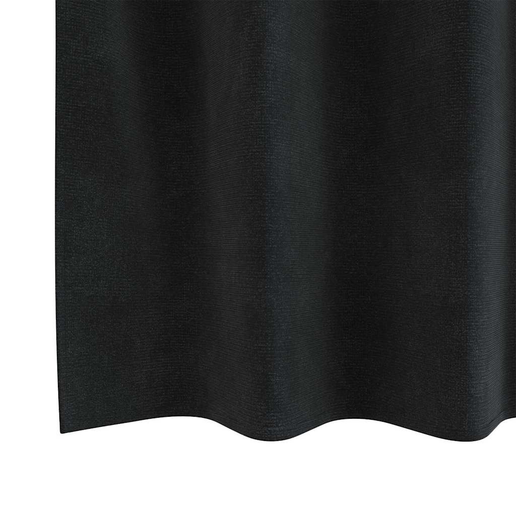 Verdunkelungsvorhänge 2 stk. Schwarz 140 x 245 cm Samt