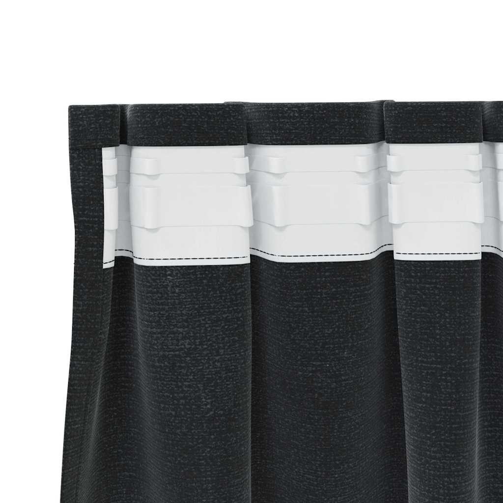 Verdunkelungsvorhänge 2 stk. Schwarz 140 x 140 cm Samt