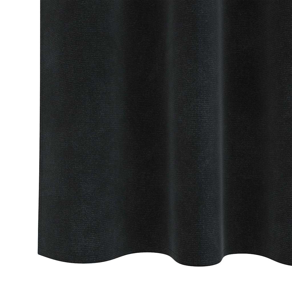 Verdunkelungsvorhänge 2 stk. Schwarz 140 x 140 cm Samt