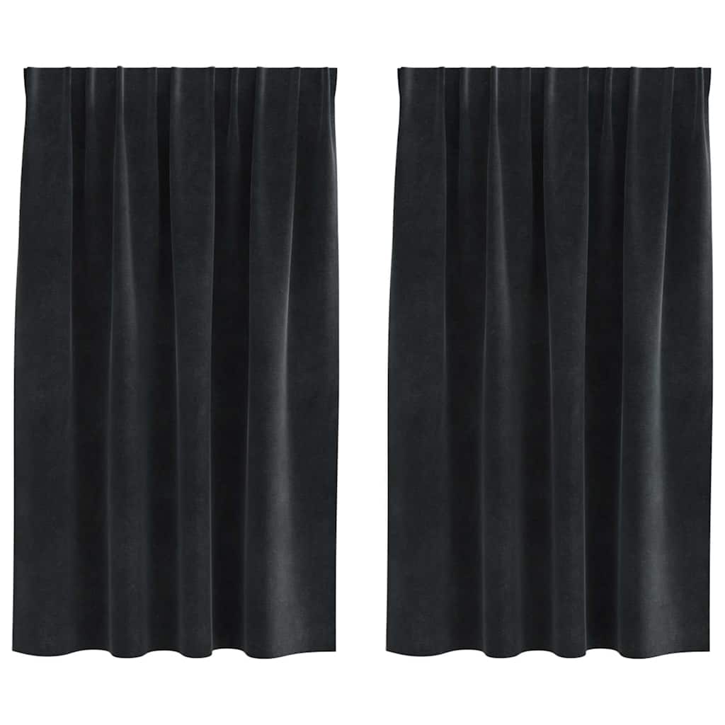 Verdunkelungsvorhänge 2 stk. Schwarz 140 x 140 cm Samt