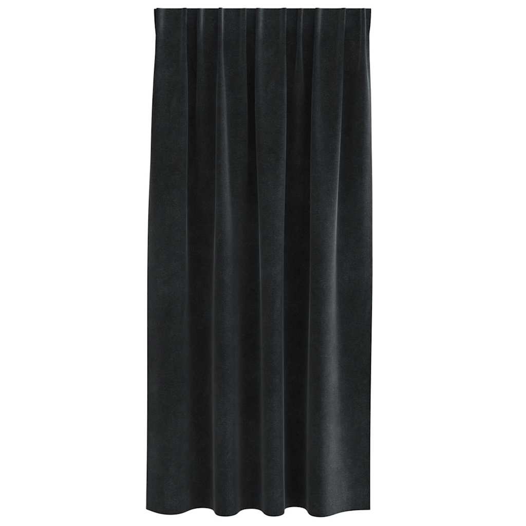 Verdunkelungsvorhänge 2 stk. Schwarz 140 x 175 cm Samt