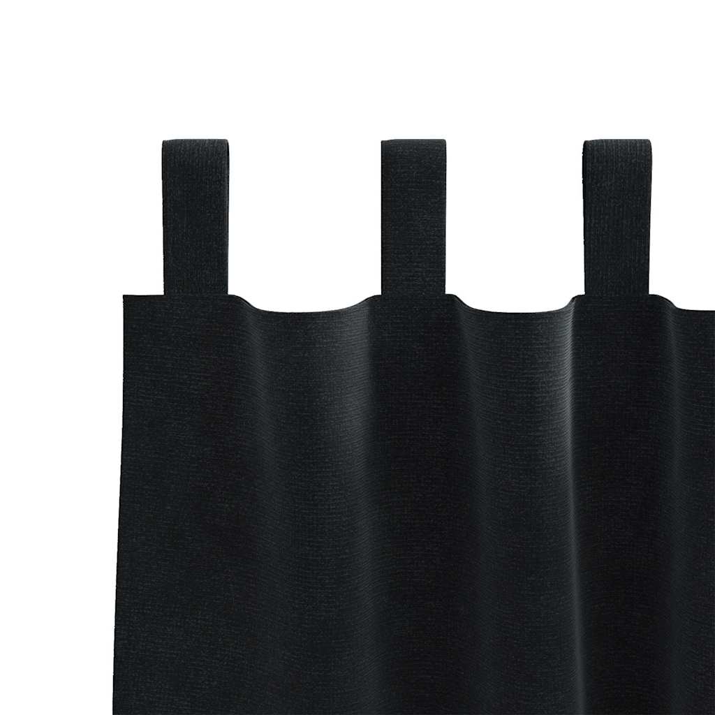 Verdunkelungsvorhänge 2 stk. Schwarz 140 x 175 cm Samt