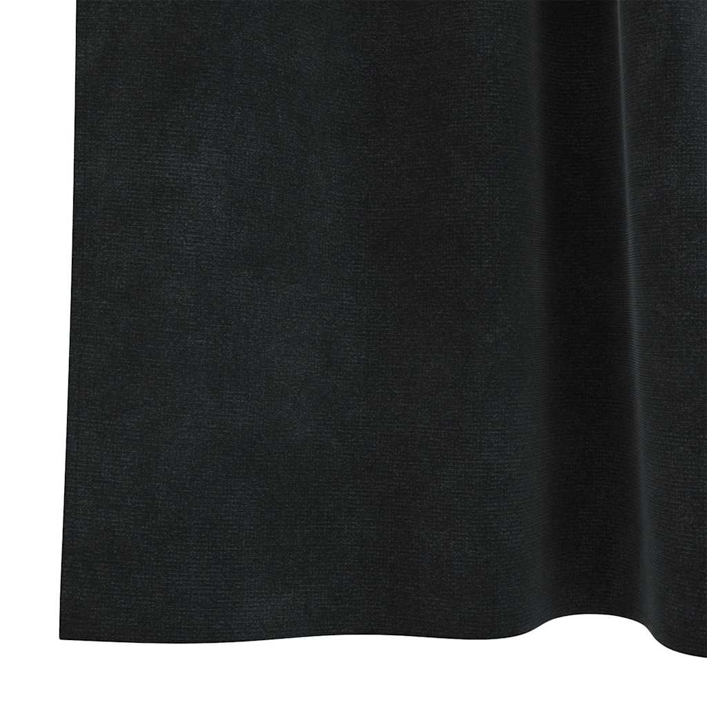Vorhänge 2 stk. Schwarz 140 x 175 cm Samt