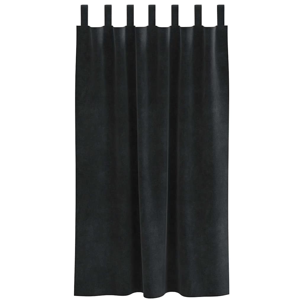 Vorhänge 2 stk. Schwarz 140 x 175 cm Samt