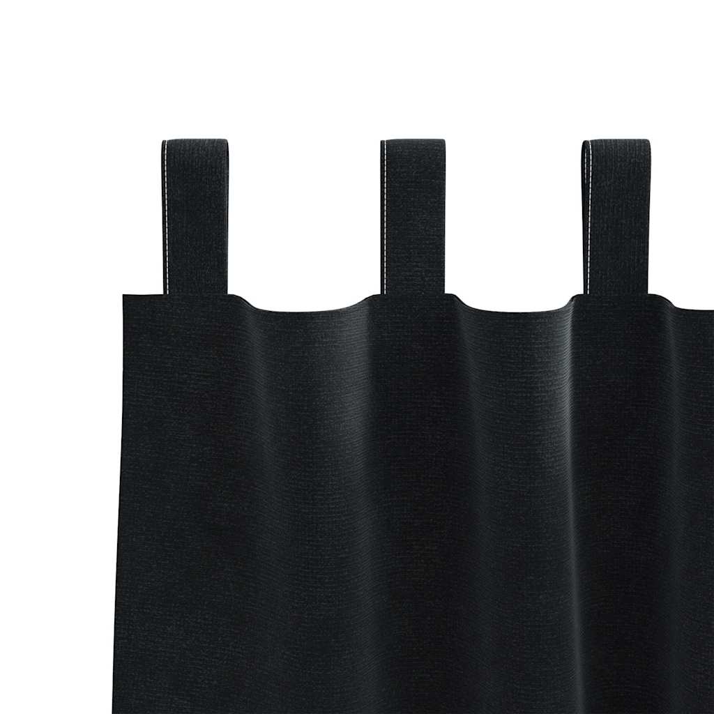 Verdunkelungsvorhänge 2 pcs Schwarz 140 x 245 cm Samt