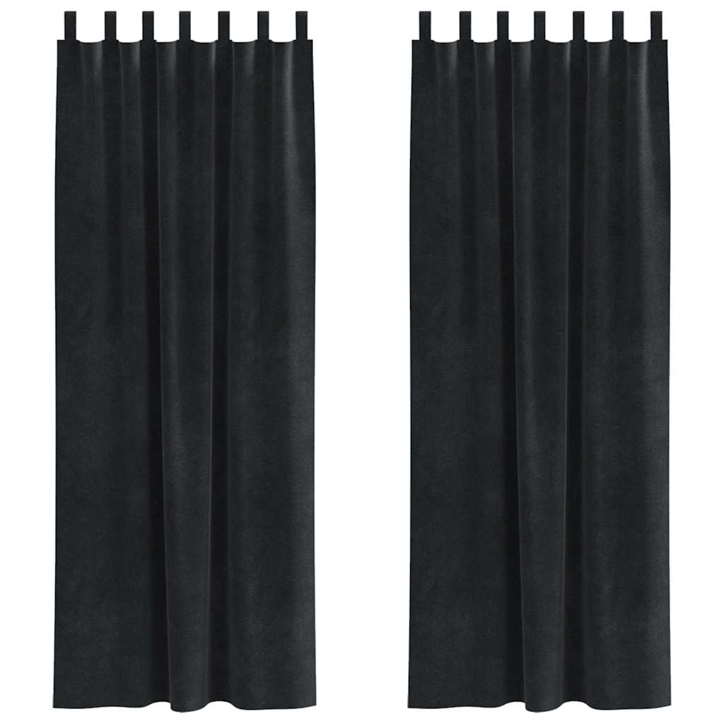 Verdunkelungsvorhänge 2 pcs Schwarz 140 x 245 cm Samt